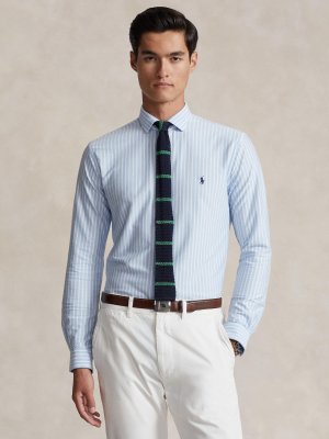 Рубашка из джерси в полоску поло , офис синий белый Ralph Lauren
