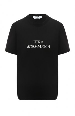 Хлопковая футболка MSGM. Цвет: чёрный