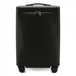 Кожаный чемодан Salvatore Ferragamo. Цвет: чёрный