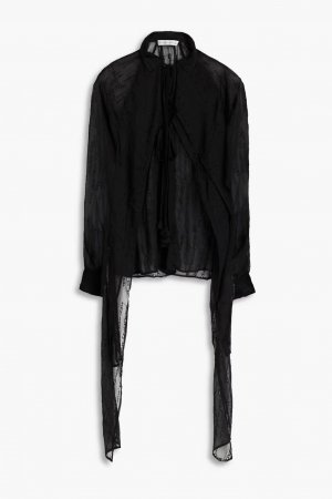 Блузка из жатой вуали с драпированной вышивкой и англезской отделкой , черный Palmer//Harding