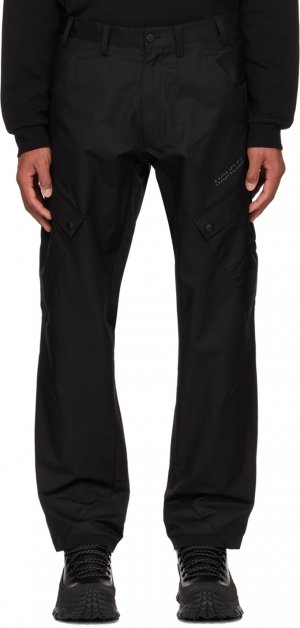 Черные брюки карго с карманами клапанами Moncler