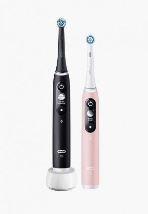 Комплект зубных щеток Oral B электрических, iO 6 DUO Black Lava, Pink Sand. Цвет: разноцветный