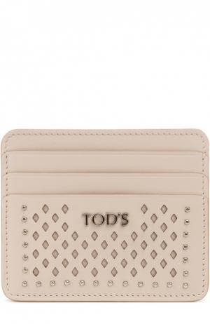 Футляр для кредитных карт с заклепками Tod’s. Цвет: светло-розовый