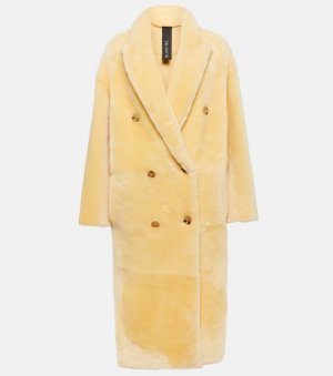 Двубортное пальто из дубленки , нейтральный Blancha