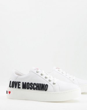 Белые кроссовки -Белый Love Moschino