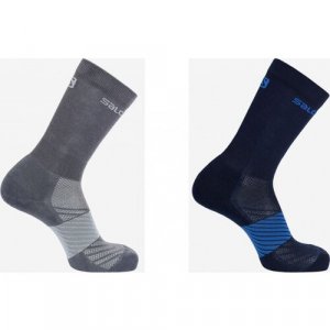 Носки , размер XL (45-47), синий, серый Salomon. Цвет: серый/синий/серый-синий