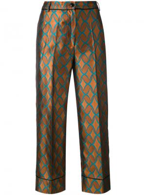 Укороченные брюки с геометрическим принтом Jucca. Цвет: коричневый