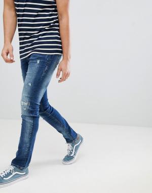 Рваные джинсы скинни Cirrus Blend. Цвет: синий