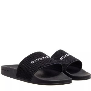 Сандалии slide flat sandals in rubber , черный Givenchy