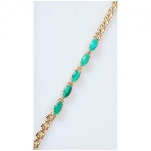Плетеный браслет , малахит, размер 18 см., зеленый Lotus Jewelry. Цвет: зеленый