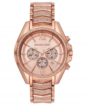 Женские часы с хронографом Whitney, браслет из нержавеющей стали цвета розового золота, 45 мм , золотой Michael Kors