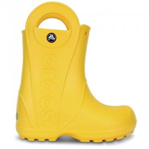 Сапоги Handle It Rain Boot, размер J2 (33-34EU), желтый Crocs. Цвет: синий