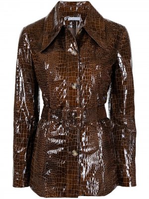 Куртка Maeve с тиснением под крокодила Rejina Pyo. Цвет: коричневый