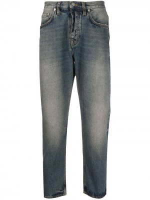 Укороченные джинсы с эффектом потертости Harmony Paris. Цвет: синий