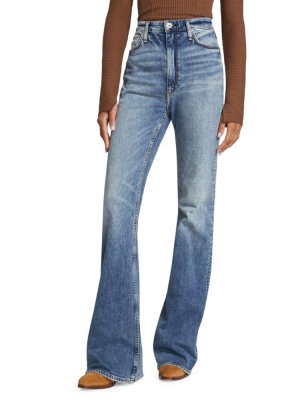 Расклешенные джинсы Casey с высокой посадкой Rag & Bone, синий bone