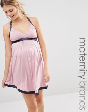 Ночная сорочка для беременных и кормящих мам Cake Strawberry Gateau Lingerie. Цвет: розовый