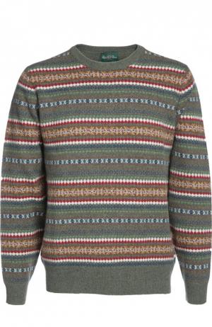 Вязаный пуловер Alan Paine. Цвет: зеленый