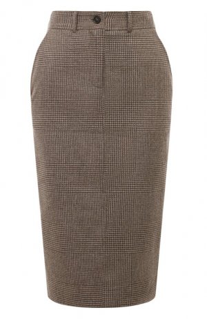 Шерстяная юбка Kiton. Цвет: коричневый