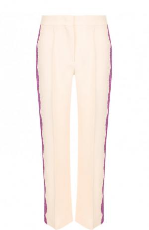 Укороченные брюки со стрелками и кружевной отделкой Emilio Pucci. Цвет: бежевый