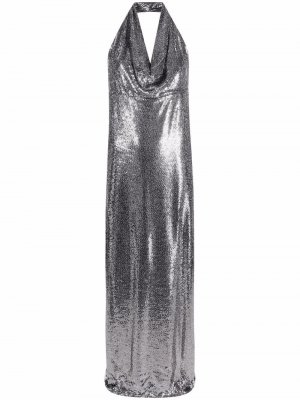 Длинное платье с пайетками Blanca Vita. Цвет: серебристый