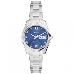 Наручные часы Scarlette 75340, серебряный, синий FOSSIL. Цвет: серебристый/синий/серебряный