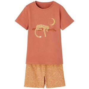 , пижама для девочки, Цвет: терракотовый, размер: 110-116 name it. Цвет: оранжевый/красный