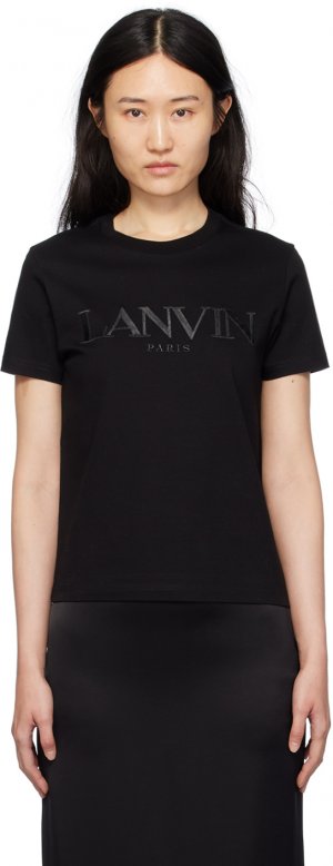 Черная футболка с вышивкой , цвет Black Lanvin