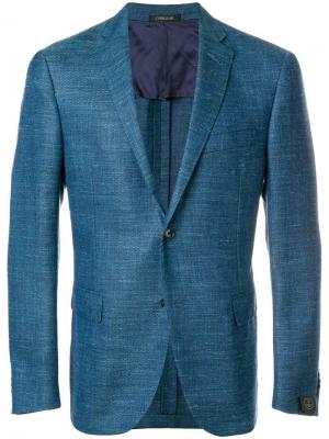Пиджак на двух пуговицах Corneliani. Цвет: синий