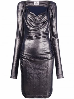 Draped metallic dress Vivienne Westwood. Цвет: серебристый