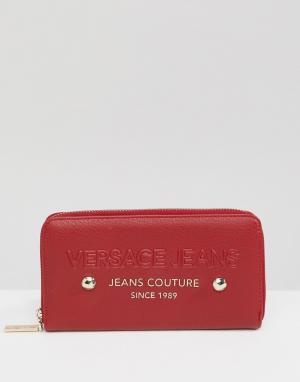 Бумажник на молнии Versace Jeans. Цвет: красный