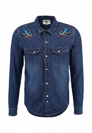 Рубашка джинсовая Bellfield BE008EMDAI56. Цвет: синий