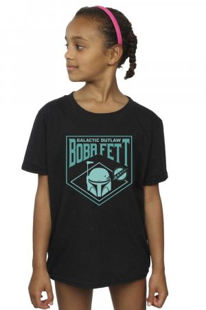 Хлопковая футболка на груди с изображением «Книги Бобы Фетта «Галактический шлем»» , черный Star Wars