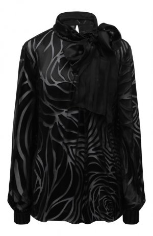 Блузка из вискозы и шелка Alberta Ferretti. Цвет: чёрный