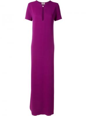 Вечернее платье с короткими рукавами Lanvin. Цвет: розовый и фиолетовый