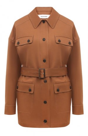Хлопковая куртка Yves Salomon. Цвет: коричневый