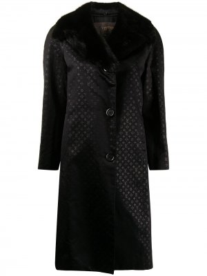 Однобортное пальто pre-owned с монограммой Louis Vuitton. Цвет: черный