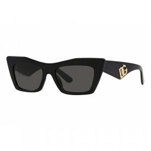 Солнцезащитные очки DOLCE & GABBANA, кошачий глаз, оправа: пластик, с защитой от УФ, для женщин, черный Gabbana. Цвет: серый/черный