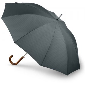Мужской зонт-трость T.771, полуавтомат, купол 110 см, 10 спиц, деревянная ручка крюк, антиветер Knirps. Цвет: серый