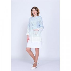 Пиджак , размер 54, белый, голубой Текстильная Мануфактура. Цвет: голубой/белый
