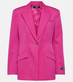 Приталенный пиджак из натуральной шерсти , розовый Versace