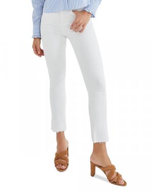 Белые укороченные расклешенные джинсы с высокой посадкой Carly Raw Hem , цвет White Veronica Beard