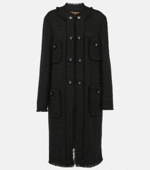 Твидовое пальто с бахромой , черный Dolce&Gabbana