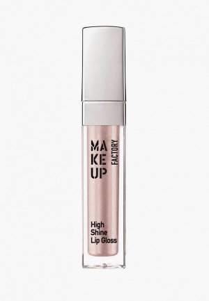 Блеск для губ Make Up Factory с эффектом влажных High Shine Lip т.10 молочно-розовый перламутр, 6.5 мл. Цвет: розовый