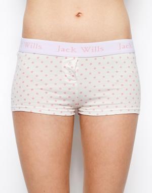 Розовые боксерские шорты в горошек Jack Wills. Цвет: розовые крапинки