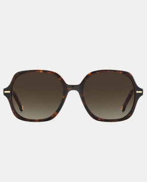Коричневые женские солнцезащитные очки квадратной формы из ацетата , коричневый Carolina Herrera