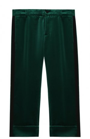 Бархатные брюки в пижамном стиле Gucci. Цвет: зелёный
