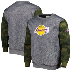 Мужской свитшот с камуфляжной прошивкой и фирменным логотипом Heather Charcoal Los Angeles Lakers Fanatics
