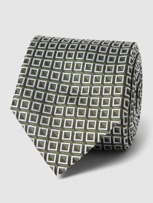 Шелковый галстук с узором «гусиные лапки», модель «Галстук» (7,5 см) , зеленый BOSS