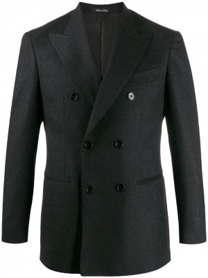 Двубортный пиджак LeQarant. Цвет: серый
