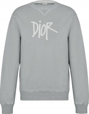 Толстовка x Shawn Stussy Bee Garment-Dyed Sweatshirt 'Grey', серый Dior
